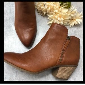New Frye ‘Jacy’ Double Zip Booties Brown Leather Size 6.5